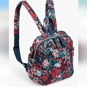 NWT Vera Bradley Women's Performance Twill Convertible Small Backpack, Cabbage